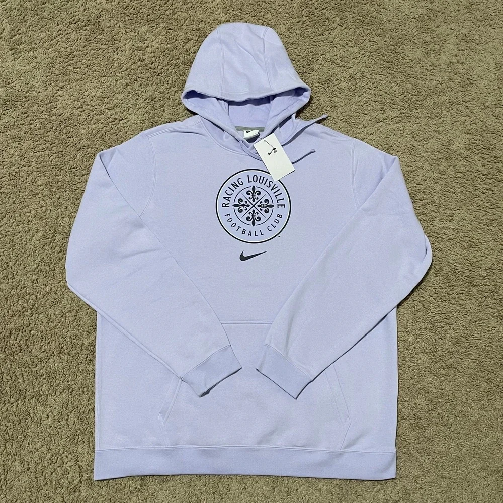 Racing Louisville Hoodie Mens Medium Purple Club‎ Fleece Hoody Sweatshirt NWSL